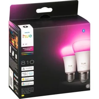 Philips Hue LED Lampe E27 2er Set 810lm White & Color Amb.