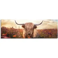 Reinders! Deco-Panel Frühlingshochländer, Wohnzimmer - Braun - MDF - Tiere - 156x52 cm