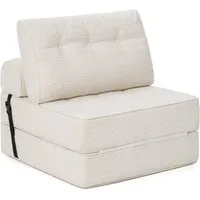 MECO Schlafsofa 3-in-1 Klappsofa Schlafsessel Cordstoff mit Kopfkissen+Lendenkissen, Komfortable Schlafcouch Bodensofa 80cm für Schlafzimmer Wohnzimmer