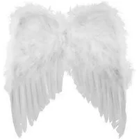 Funny Fashion Kostüm-Flügel Engelsflügel 40 x 36 cm für Kinder, Federn Weiß