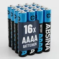 ABSINA 16x AAAA Batterien 1,5V Alkaline LR61, für Surface Pen, Tablet Stift Batterie, (1 St)