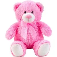 Geschenkestadl Plüschfigur Süßer Teddybär mit Schleife – Blau oder Rosa – 50 cm (Teddybär mit Schleife blau oder rosa), kuschelweich Bär mit Schleife
