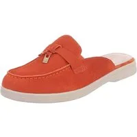 Ital-Design Damen Mule Schlupfschuh mit Metallic-Detail Pantolette (91742500) Blockabsatz Pantoletten in Orange