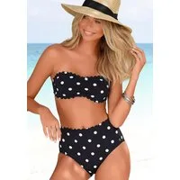 LASCANA Bandeau-Bikini-Top Jada, mit Muschelkante und Pünktchendruck