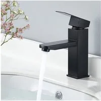 HOMELODY Waschtischarmatur waschbecken Wasserhahn Bad Badarmatur Armatur Mischbatterie (Badezimmer armaturen, Waschbeckenhahn) waschtischarmatur für aufsatzbecken,Schwarz