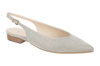 Peter Kaiser Damen Sling Pumps 19303/049 Beige Sand Glitzernd Flexibel bequem