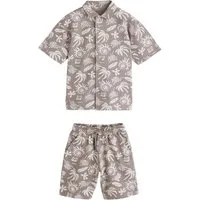 Next Shirt & Shorts Durchgeknöpftes Hemd mit Revers und Shorts im Set (2-tlg)