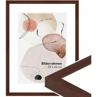 WANDStyle Bilderrahmen H950, Nussbaum Bilderrahmen 50x70 Holz, Moderner Fotorahmen Nussbaum 50x70
