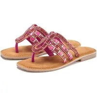Vivance by Lascana Sommerschuh, Pantolette, Mule, offener Schuh, Zehentrenner aus Leder mit Schmucksteinchen