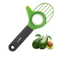 Elegear Obstschneider 3-in-1 Avocadoschneider mit weichem Griff Grün, multifunktionaler, (1-tlg), rutschfeste Griffe, Geeignet für Kiwi und Avocado, Tragbar