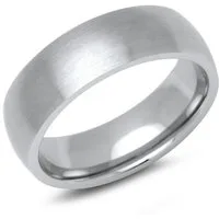 Unique Fingerring Dezenter Unique Ring Edelstahl matt rund 7mm R9143