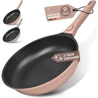 TRAUMLEBEN Bratpfanne Antihaftbeschichtung, Induktion, abnehmbarer Griff, backofenfest, Aluminium, Beschichtete Pfanne
