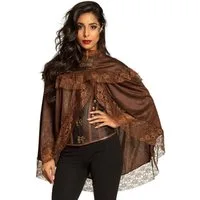 Boland Umhang Steampunk Cape, Bronzefarbener Überwurf für Steampunk-Ladies