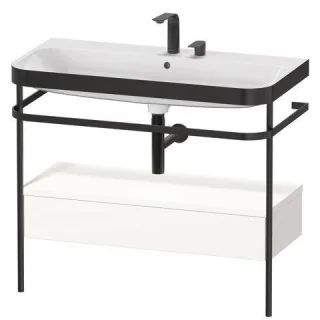 Duravit Happy D.2 Plus c-bonded Set mit Metallkonsole und Schubkasten Weiß Supermatt 975x490x850 mm HP4743E8484