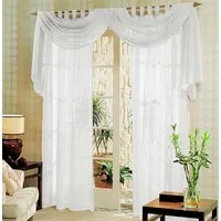 Gardinenbox Gardine (3 St), Schlaufen, transparent, Voile, Voile komplett Gardinen Set 3 teilig