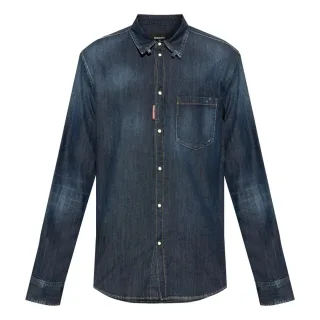 Dsquared2 Dark Wash Tab Shirt Dunkelblau