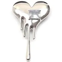 Firetti Brosche Schmuck Geschenk Ansteckschmuck Herz mit großem Stein glitzernd, mit Glasstein