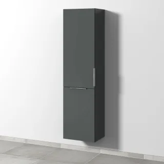 Sanipa 3way Stauraumschrank mit 1 Tür und 1 Wäschekorbklappe, Anthrazit-Matt UM18422