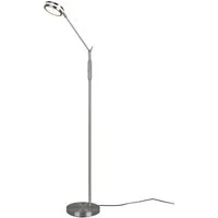 TRIO Leuchten LED Stehlampe, Dimmfunktion und Memory Funktion, LED fest integriert, Stufenlos dimmbar über integrierten Sensor, Neutralweiß, Warmweiß, Schwenkbare LED Steh Lese-Lampe aus Metall, minimalistisch, Höhe 133cm