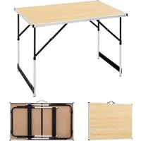 Woltu Campingtisch (1-St), Klapptisch höhenverstellbar, Aluminium Stahl MDF