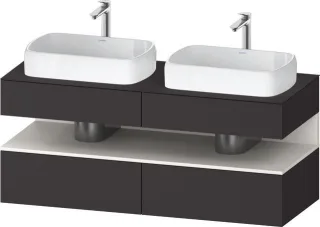 Duravit Qatego Konsolenwaschtischunterbau wandhängend Graphit Supermatt 1400x550x600 mm - QA47670848 QA4767084800010