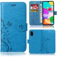 Numerva Handyhülle Bookstyle Flower Handytasche Schutzhülle für Samsung Galaxy A41, Klapphülle Flip Cover mit Blumenmuster