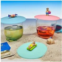 Lurch Glas Sommerdeckel Beach Boys 3er Set Glasabdeckung, Silikon