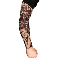 Maskworld Kostüm Killer Tattoo Ärmel - Fasching Halloween Karneval, Ein realistisch wirkender Tattoo Ärmel zum Überziehen