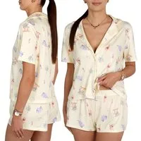 Disney Pyjama DISNEY Winnie Puuh Damen-Sommerpyjama mit Knöpfen
