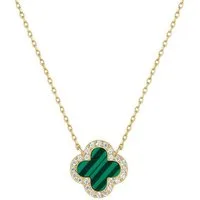 ROUGEMONT Silberkette Kleeblatt Glücksbringer Clover Damen Halskette 925 sterling Silber, Echtschmuck
