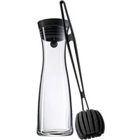 WMF Wasserkaraffe Basic Wasserkaraffe mit Reinigungsbürste, (Silikondeckel mit Closeup-Verschluss, 2-tlg., 1x Karaffe Glas mit Deckel, 1x Reinigungsbürste), (V 1,0l, Höhe 30,2 cm, Ø 8,8 6,0 9,5 cm)
