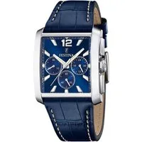 Festina Chronograph F20636-2 Blau Lederband 38x37 mm