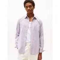 Tommy Hilfiger Langarmhemd FLEX POPLIN SMALL TARTAN SHIRT regular fit, kleinkariert, Button-down-Kragen