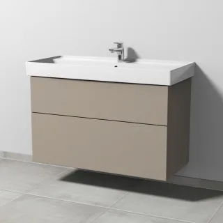 Sanipa 3way Waschtischunterbau zu Villeroy & Boch Collaro Waschtisch mit 2 Auszügen, Sandgrau-Matt SF83767