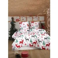 L'Essentiel Maison Bettwäsche Set Festliches Winterliche Rentier-Design, Baumwolle, 2 teilig, Atmungsaktiv & Pflegeleicht