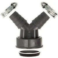 tecuro Siphon Doppel Geräteanschlusstülle 1 1/2 Zoll ÜWM x Tüllen 19-23 mm, Spüle