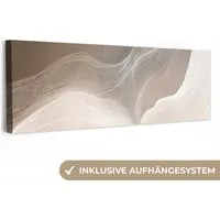 OneMillionCanvasses® Leinwandbild Panorama Wellenlinien - Luftströme - Harmonisch, Fotodruck (1 St), Wandbild, Deko Schlafzimmer Wohnzimmer Flur 60x20 cm