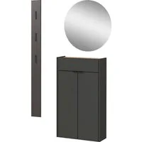 GERMANIA Garderoben-Set GW-Ameca, (Set, 3-St), mit Mehrzweckschrank, Spiegel und Garderobenpaneel, geringe Tiefe