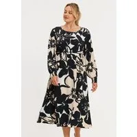 YOEK A-Linien-Kleid Damen Kleid Flare Fit Bio-Baumwolle