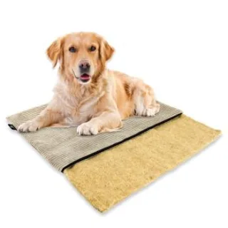 Rohrschneider mümmi Hundematte Hanf, abnehmbarer Cordbezug beige 1 m, 2 cm, 68 cm