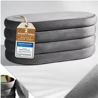 Blumtal Sitzhocker Hocker mit Stauraum mit Bouclé oder Velvet-Bezug, robuste Sitztruhe mit Stauraum und extrem Dickes MDF