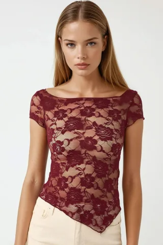 Blumen Spitze Cropped Top Pika Kollektion