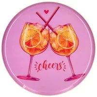 Giftcompany Tablett Dekotablett Love Trays Cheers Rosa (12,7cm)
