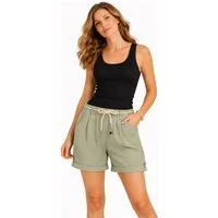 Eight2Nine Bermudas Damen Leinen Short Shorts Bermuda Leicht Freizeit mit Gürtel