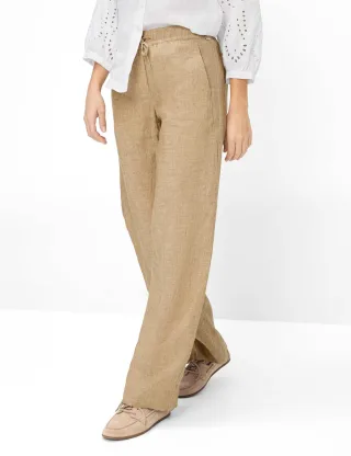 Brax Damen Marlenehose Style FARINA ALMOND, Beige, Gr. 44L