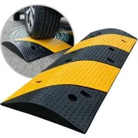 Floordirekt Parkschwelle Pico Bodenschwelle, Fahrbahnschwelle aus Gummi 100x30 cm bis 30 Tonnen, (1-St), Bremsschwelle Einfahrt Parkplatz gelb-schwarz rutschhemmend