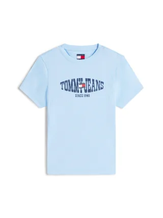 Tommy Jeans - T-Shirt mit 50er-Jahre-Aufdruck blau - Gr. - M