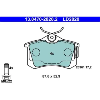 ATE Ceramic Bremsbel?ge hinten Audi A1 A3 A4 A6 A8 Seat Skoda VW