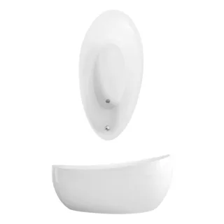 Villeroy & Boch Aveo Badewanne UBQ194AVE9PDV01 freistehend, Quaryl, 190x95 cm, weiss, mit Schürze