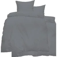 KH-Haushaltshandel Bettwäsche 4-tlg. Seersucker Bettwäsche 2x 135x200 + 2x 80x80 cm, Seersucker, uni einfarbig, grau, Reissverschluß, Microfaser, bügelfrei